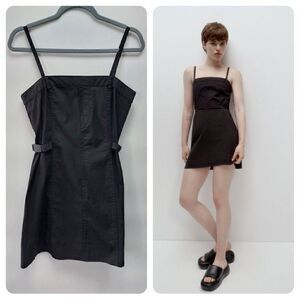 NWT ZARA cropped cargo dress black sz medium